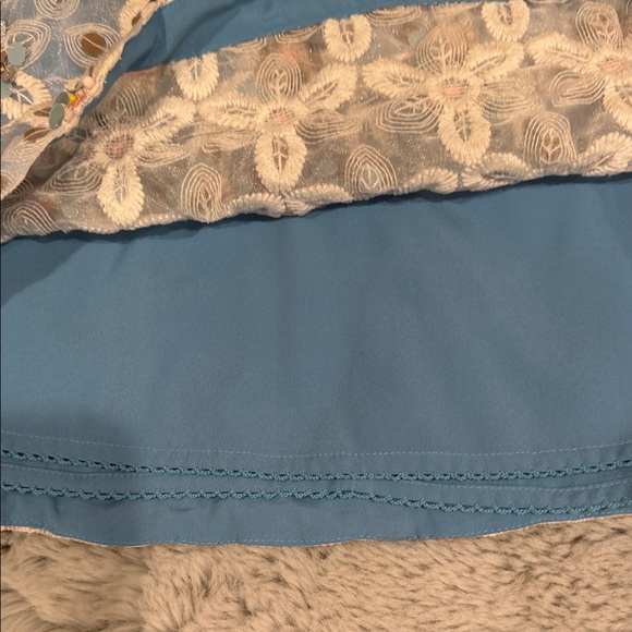 Maeve Persephone Sequin Beaded Mini Skirt Blue Pink Size 00 - Picture 7 of 10